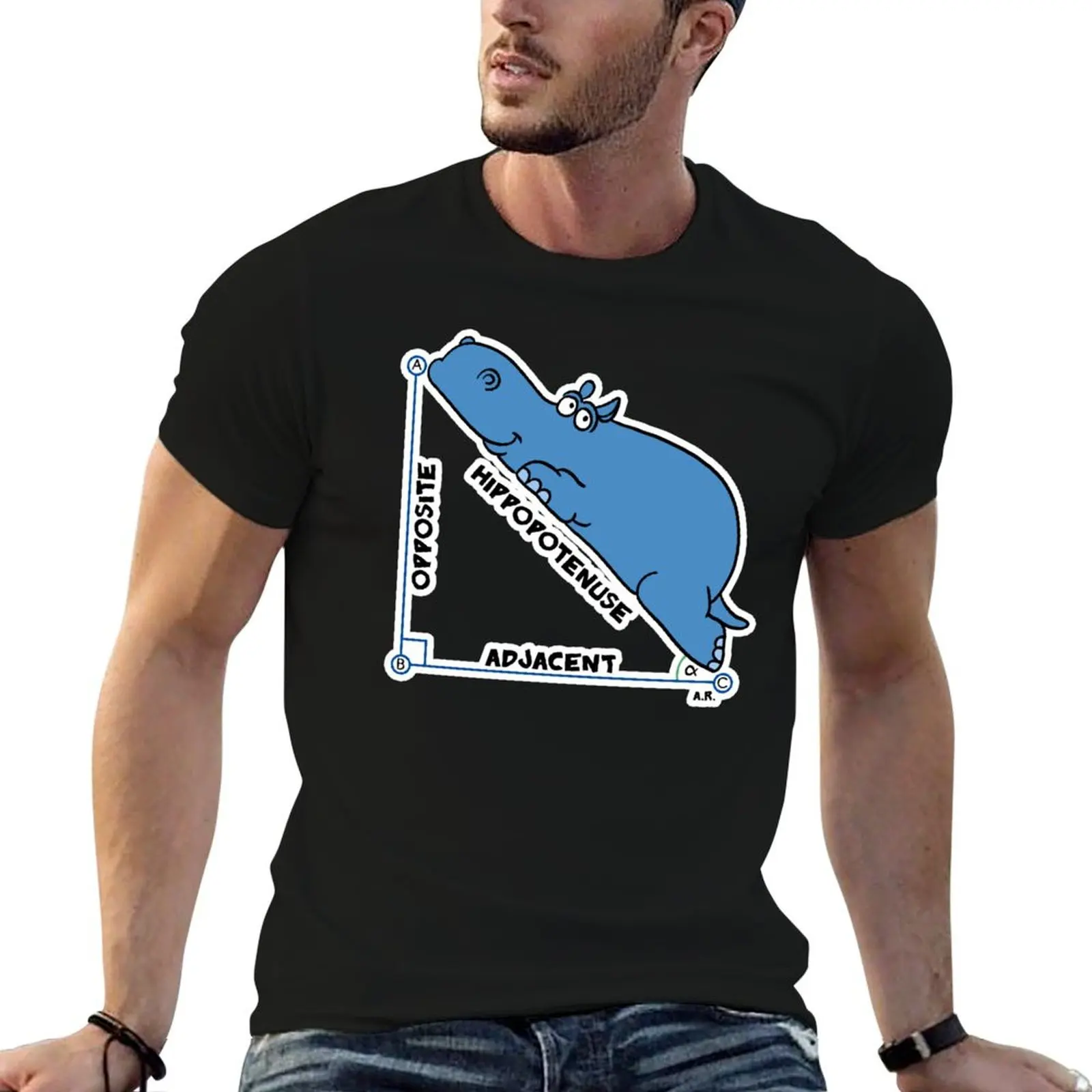 Hippopotenuse T-Shirt sports fans aesthetic clothes Men's clothing