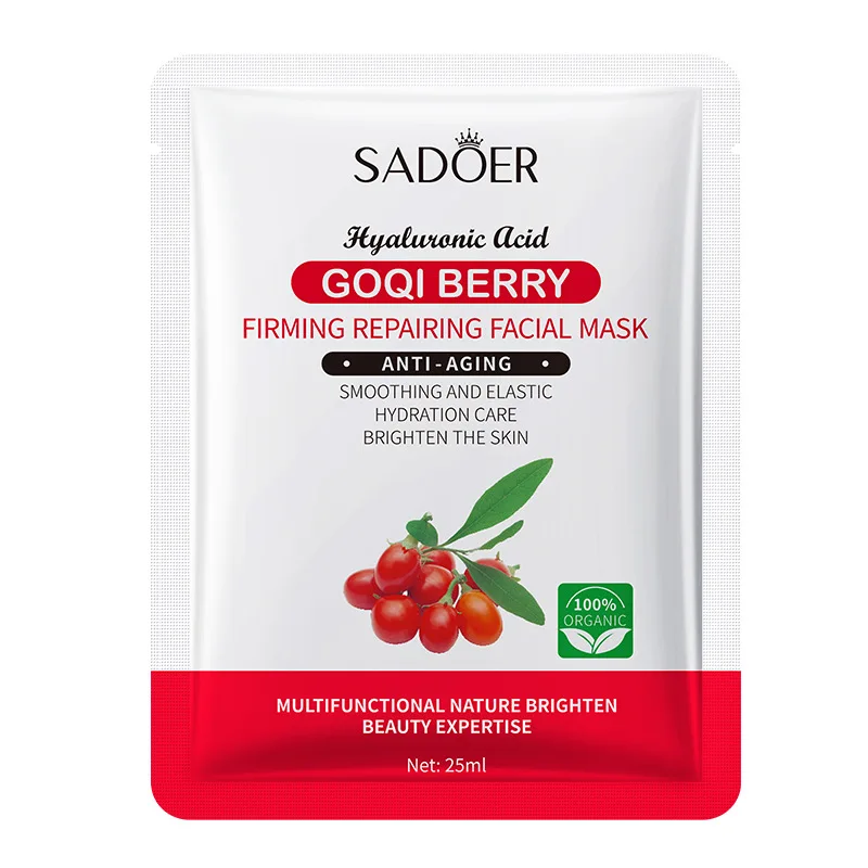 Goqi Berry Masker Wajah Anti Keriput pemutih pelembab Goji Essence Masker WolfBerryes perbaikan wajah perawatan kulit kosmetik 10 buah