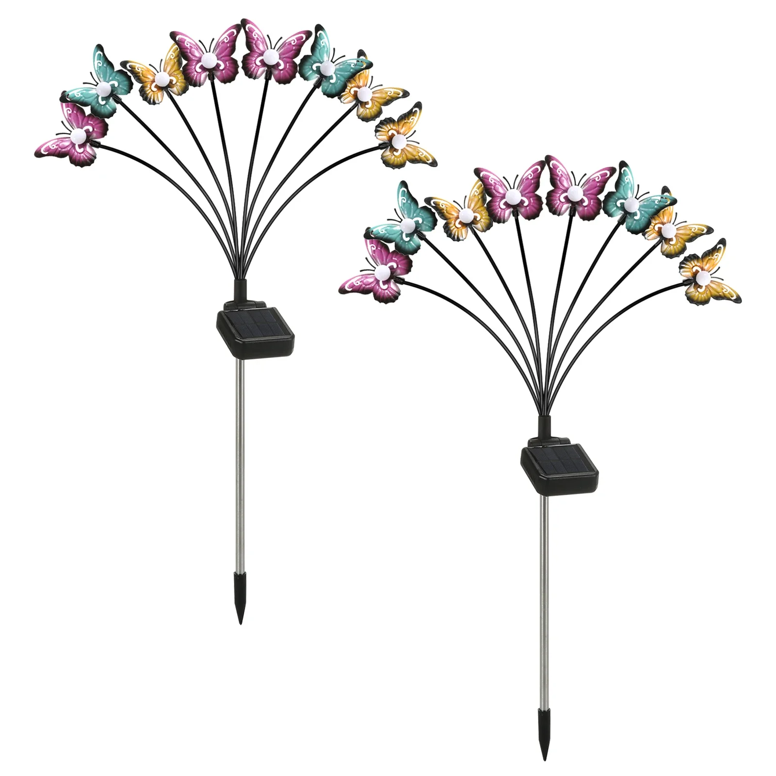 Neoglint Solar Garden Lights Decorative Butterfly Swaying Lawn Lamp Outdoor Landscape Pathway Light IP65 Waterproof Solar Lights