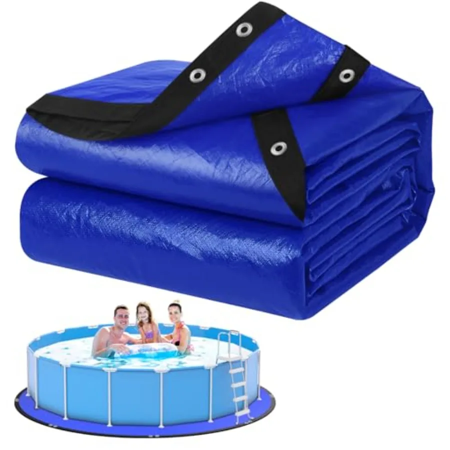 

Above Ground Pool Under Mat: Heavy Duty 12x12 Mesh PE Liner Pad with Anti-Aging Material, Silver-Gray, Puncture Resistant Stain