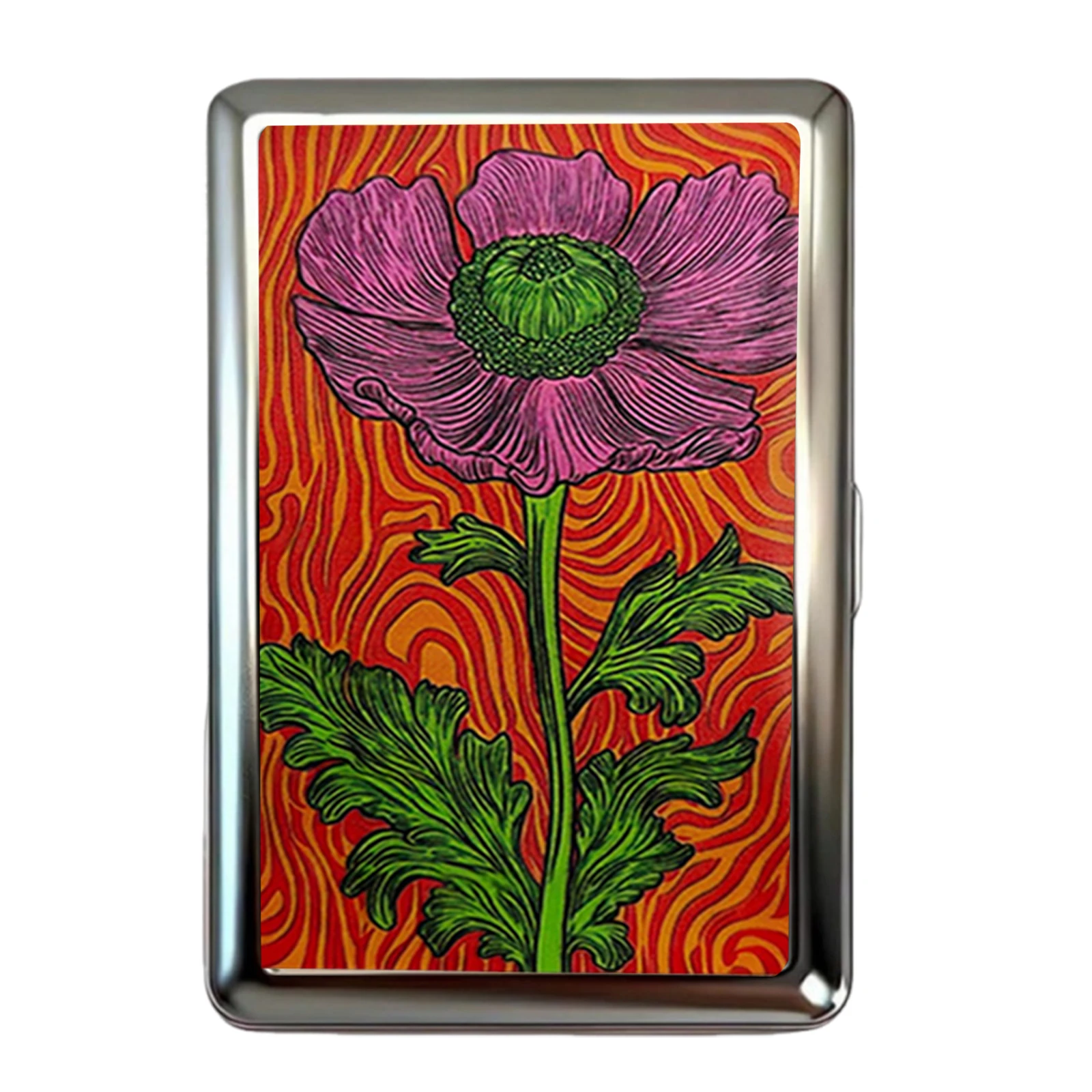 Multifunktionaler Kartenhalter mit Einfachem Schnappverschluss Art-Deco-Design Vielseitiges Metall-Zigarettenetui Vintage Metall-Kartenetui Geschenk für Ihn und Sie – Detail 7