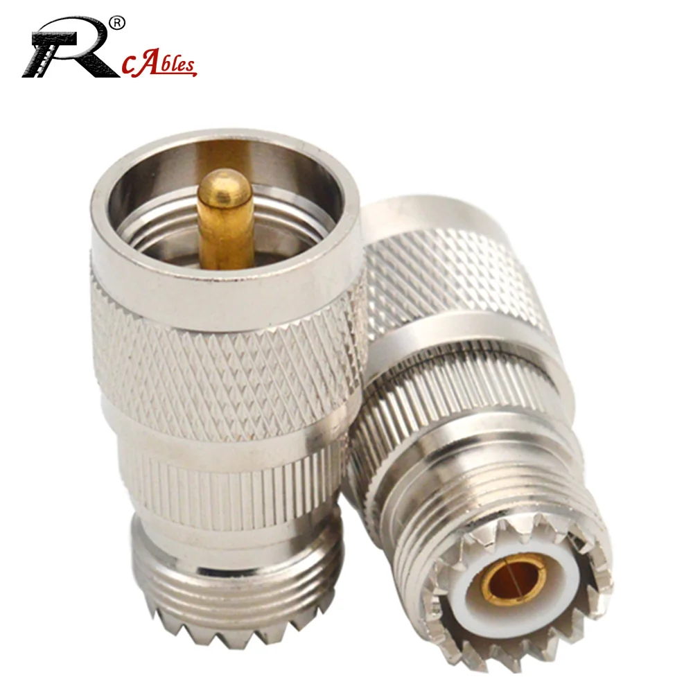 1 قطعة RF محول PL259 UHF ذكر التوصيل إلى SO239 UHF أنثى جاك RF محوري موصل مستقيم نوع النحاس النقي