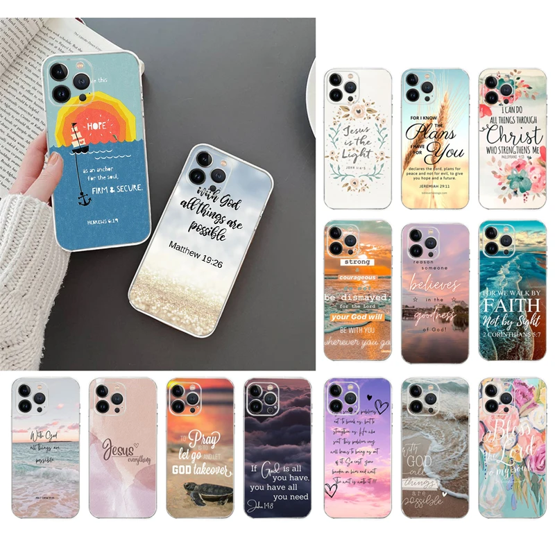 

Christian Bible Verses Phone Case For iphone 16 15 14 Pro Max 16 15 14 13 12 Pro 15Plus iphone 11