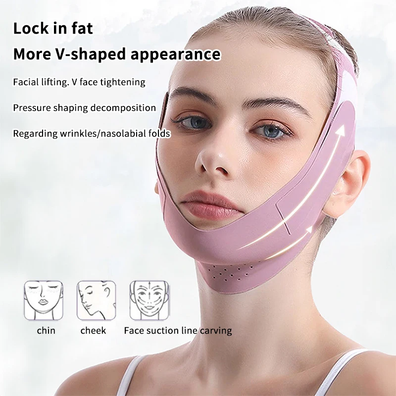 1PC Reusable Face Slimming Bandage V Line Bandage Women Chin Cheek Lift Up Belt Facial Massage Strap Face Skin Care Beauty Tools