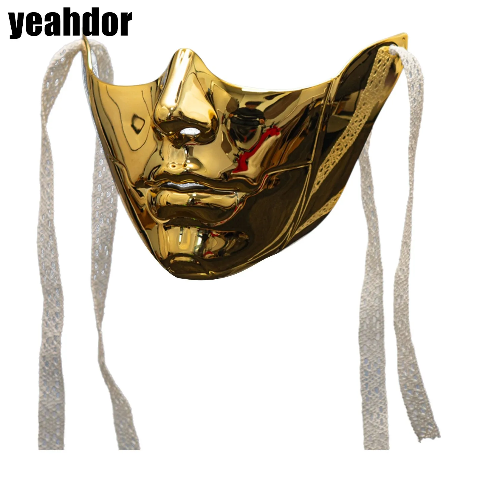 

Plastic Half Face Self-tied Strap Mask Themed Party Masquerade Costume Accessory Props Festival Props for Women Men