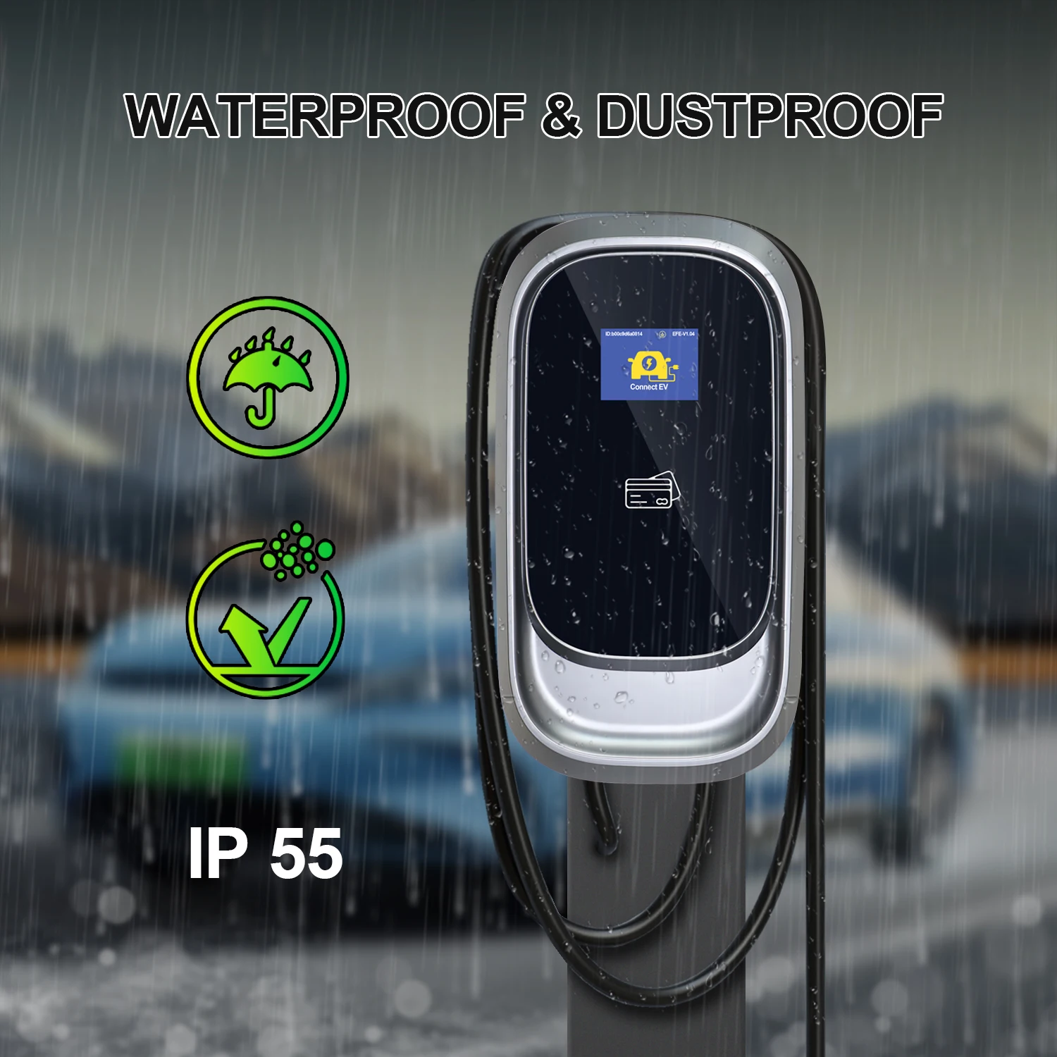 

Wall mounted electric vehicle charging station, wall box, electric vehicle charging pile, type 2 electric vehicle plug