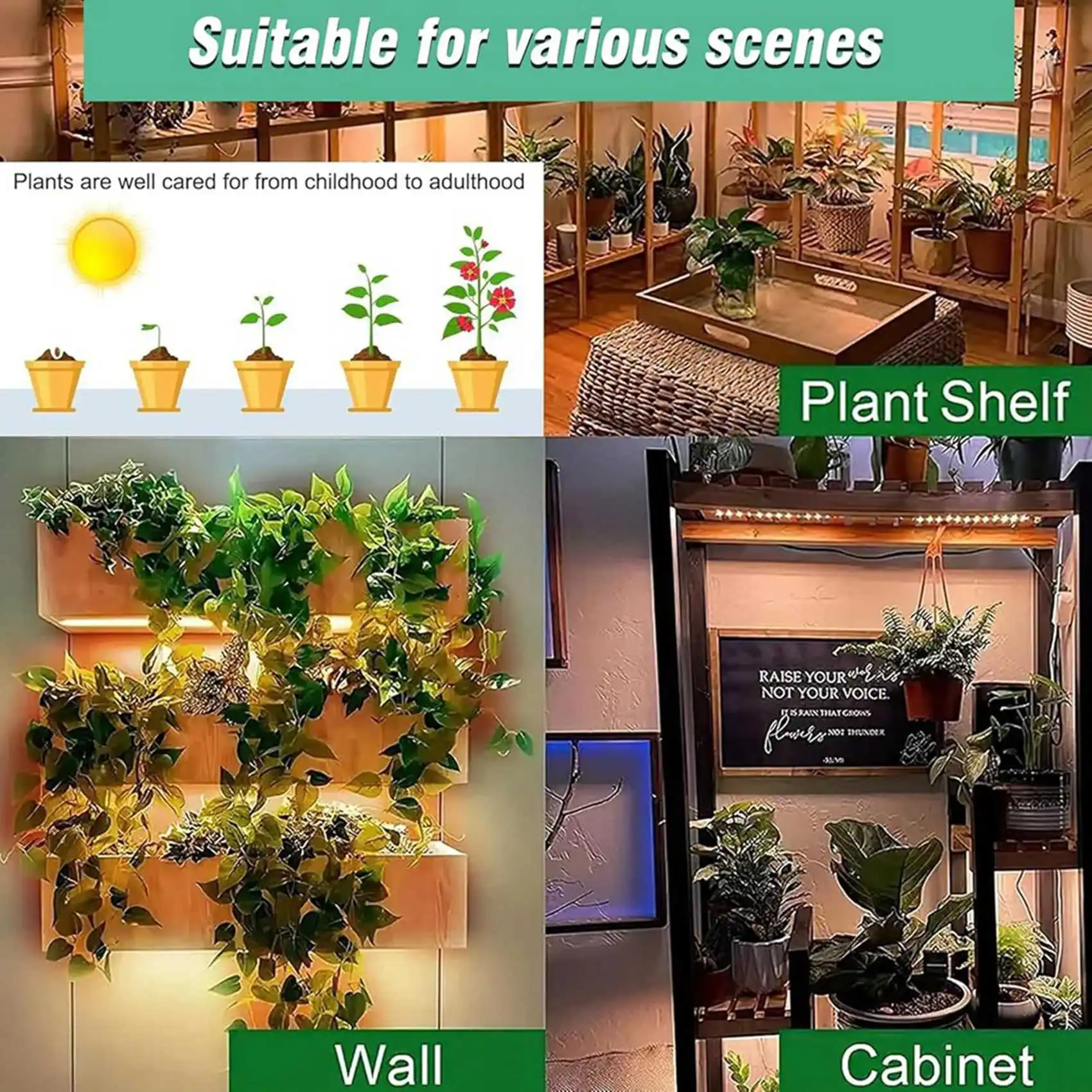 

ABBN-4 Plant Lamp LED Full Spectrum With 3 Light Modes, Plant Light For Indoor Plants, Grow Light With Timer EU Plug