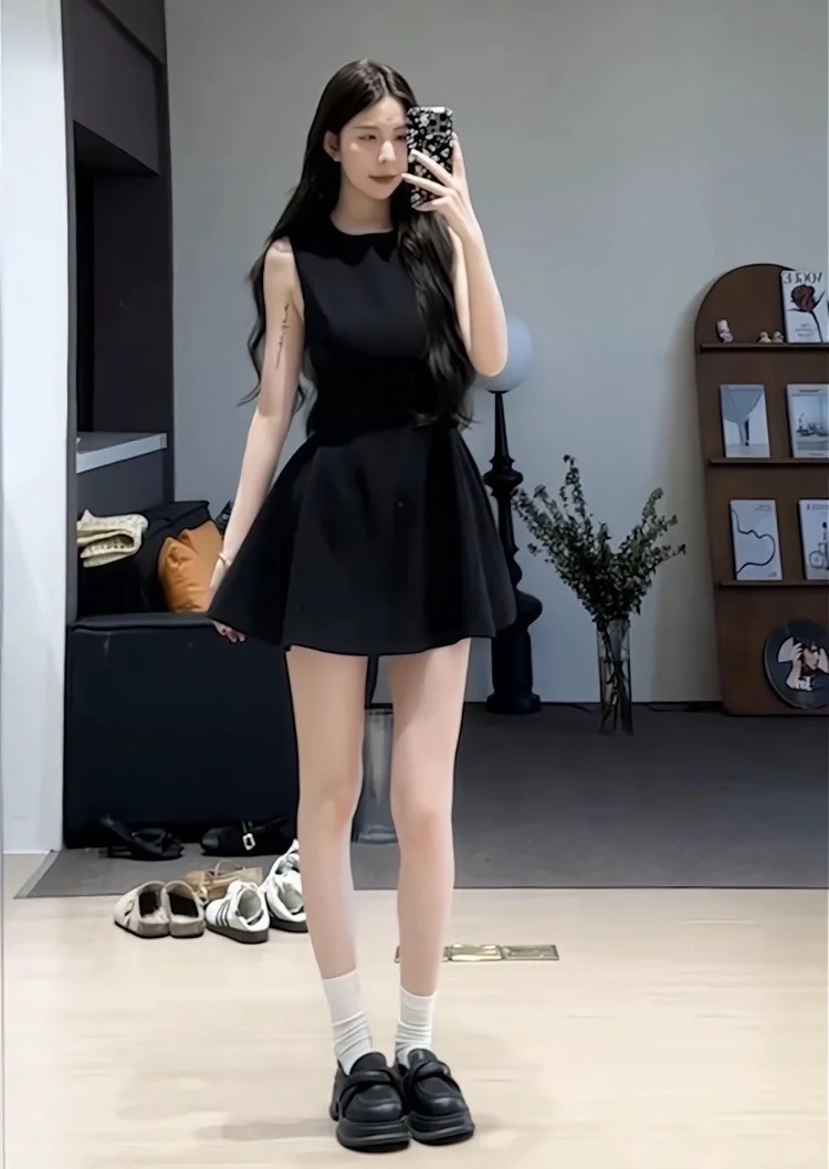 Sleeveless Vest Dress Fresh Summer Temperament Short Skirt A Word Skirt Women 2025