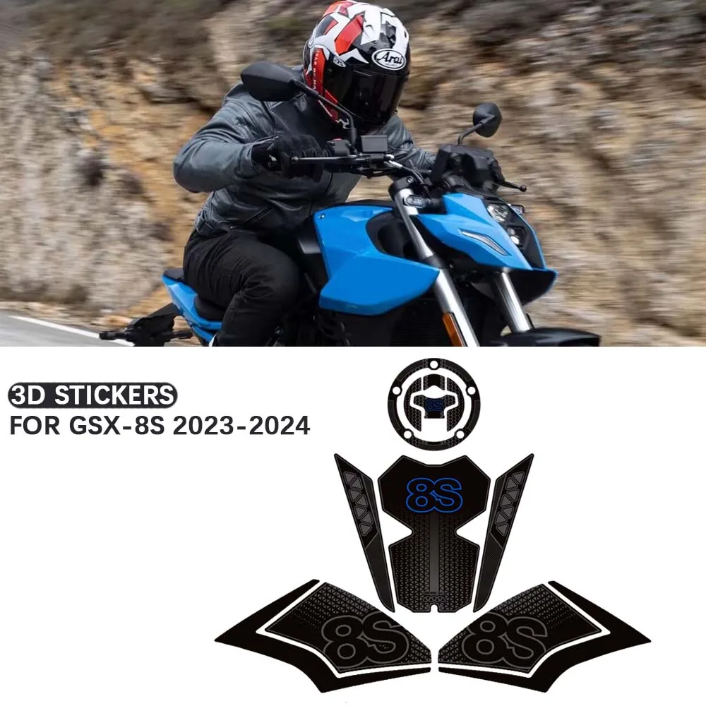 For Suzuki GSX-8S 2023-2024 Motorcycle Tank Knee Pad Grips Stickers Decals Protector Gas Fuel Oil Kit  GSX8S GSX 8S 800