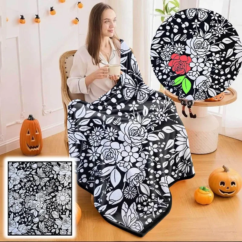 DIY Coloring Blanket, Color Blankets for Adults, Creative Art Blankets, Holiday Decorations for Halloween Decor/Christmas Decor