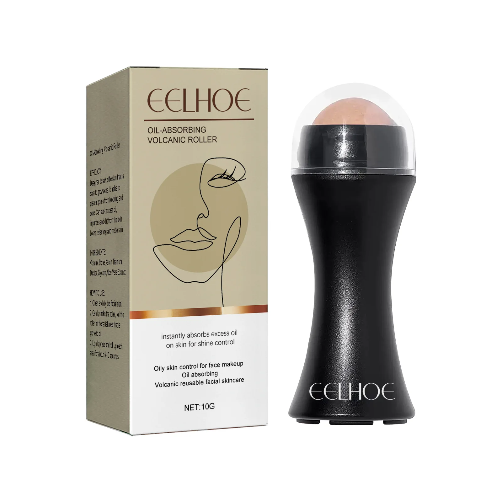 Gezicht Olie Absorberende Roller Olie Controle Matte Make-Up Vulkanische Steen Massage Absorber Wasbare Mee-Eter Poriën Reinigen Olierol