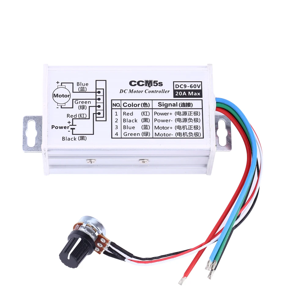 Motor Speed Controller 0-1200W Regulator Driver 10A PWM 25Khz 105Mm*50Mm*33Mm for Rc Models -360 Motor Small Pump Control