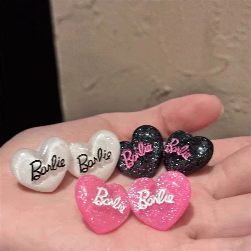 

(2Pc)Strawberry Gummies Sparkling Barbie Pink Love Letter Earrings Female Ins Style Niche Sweet Temperament High End Earrings