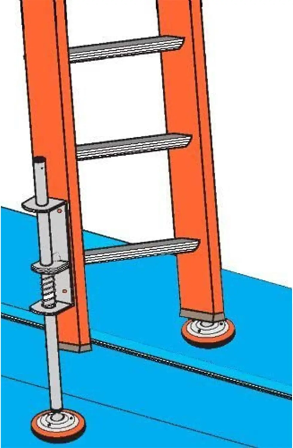 Ladder Leveler with Rubber Feet Orange Meets OSHA Safety Standards ANSI 14.8