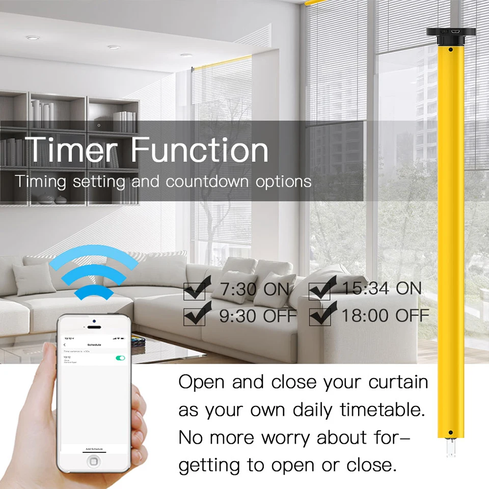 A-OK AM25 Tuya zigbee, Motor Tubular RF inteligente, CC, persiana enrollable, batería Li, tubo de 38mm, Alexa y Google Home