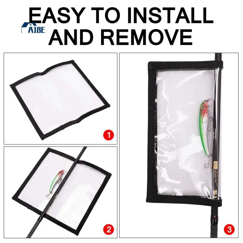 a18e-18-個釣りルアーラップ、透明-pvc-ルアーカバーは釣りを安全に保ち、釣り餌カバーはルアーを簡単に見ることができます、釣りカバー