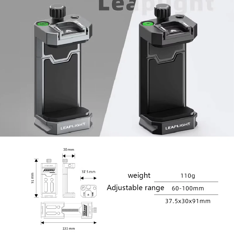 Metal Phone Tripod Mount Cold Shoes with Arca Port Tripod Adapter for iPhone Samsung Cell Phone Stand Holder for Desktop Tripod