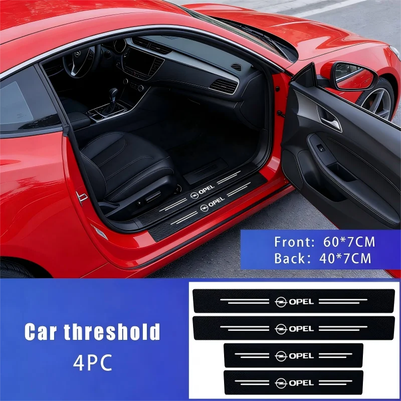 

New Car-3D Carbon Fiber Car Door Sill Protector Scratch Proof Tape Fit Opel Corsa Astra Mokka Combo Zafira Interior Accessories