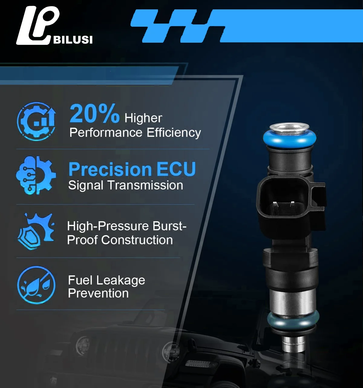 Bilusi 0280155784 inyectores de combustible 4.0L 5.2L para Jeep 1999-2004 Grand Cherokee Wrangler 1999-2001 para Ram 1500 2500 3500 2000-2003