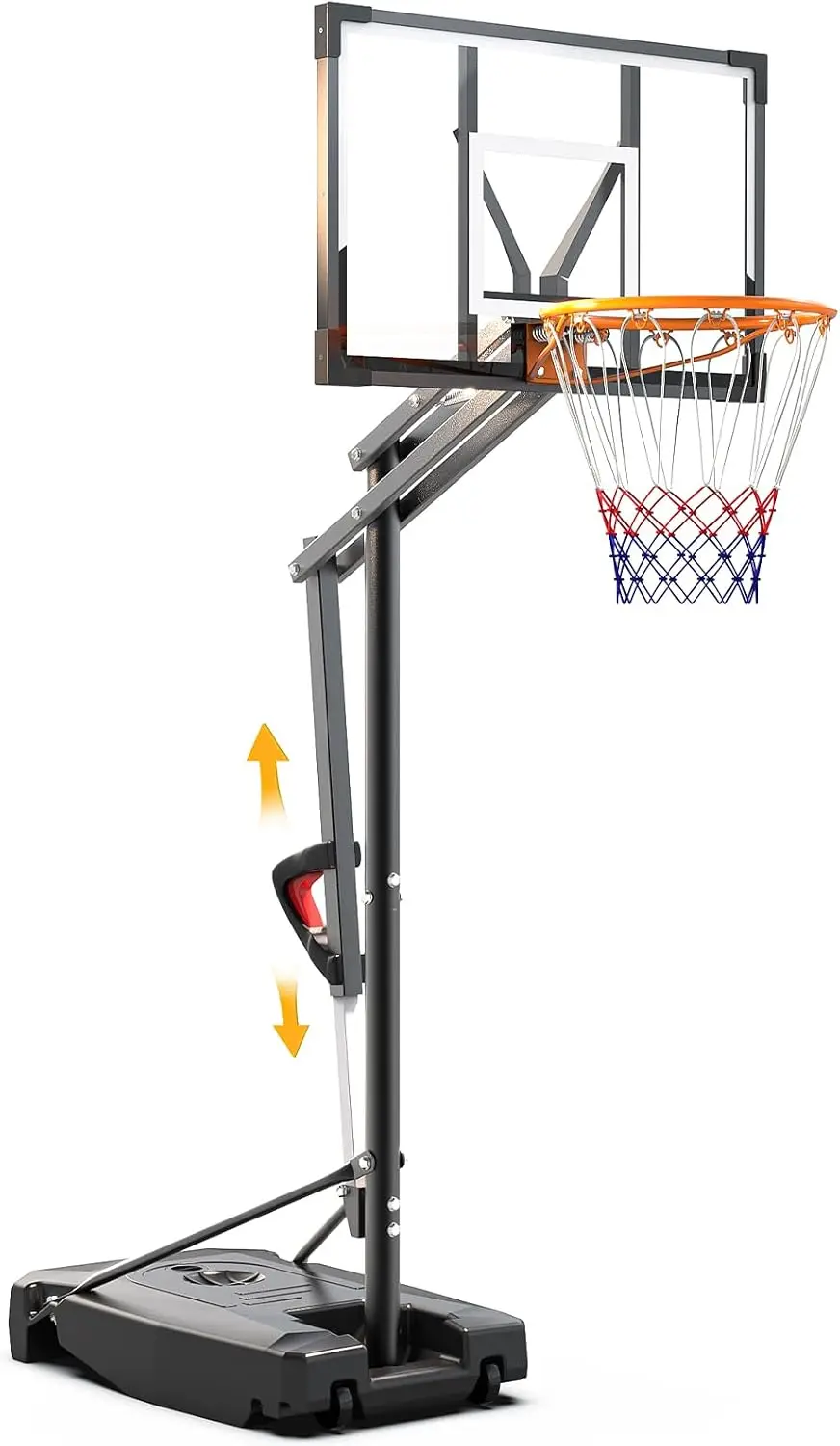 Basketball Basketball Hoop Outdoor, 8.5ft Height Adjustable Portable Hoop with Polycarbonate 32" Backboard, HDPE Base, Wheels & Sandbag for Kids, Teens, Adults - Aliexpress Deal