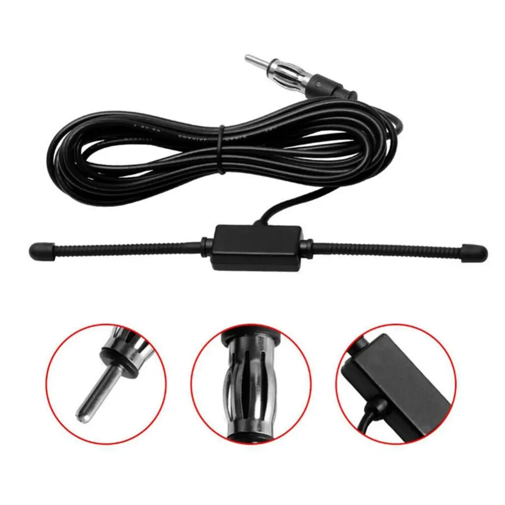 T-shaped AM FM Radio Antenna Strong Stable Signal DIN Plug Connector Car Stereo Antenna Aerial High Quality Multipurpose