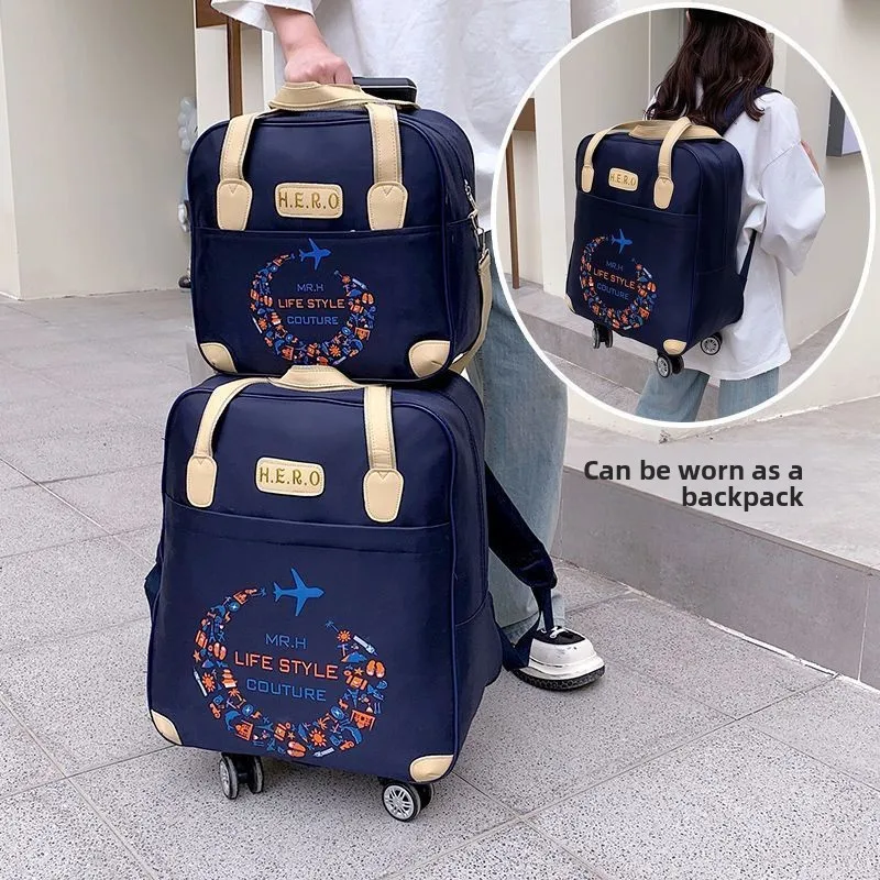 

Large Capaci Ox Cloth Lage Bag Women's Carry-On Suitcase with Pull Rod Portable Lightweight Travel Bag Set