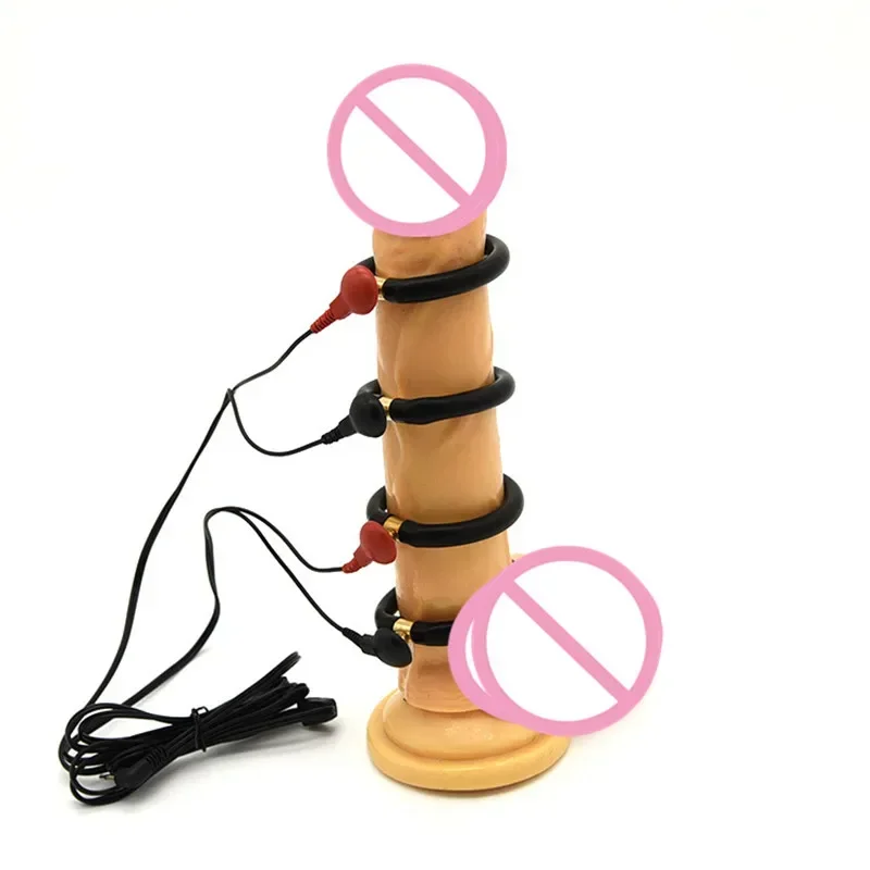 Masturbation Electric Shock Silicone Cock Rings Glans Rings Physical Therapy Medical Themed Toys Penis Ring Sex Toy For Men