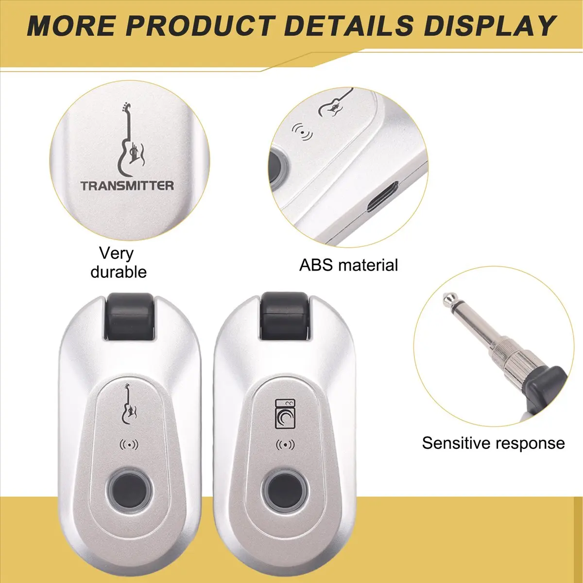 

Беспроводная гитарная система A61P UHF: передатчик и приемник со встроенным перезаряжаемым аккумулятором для электрогитары