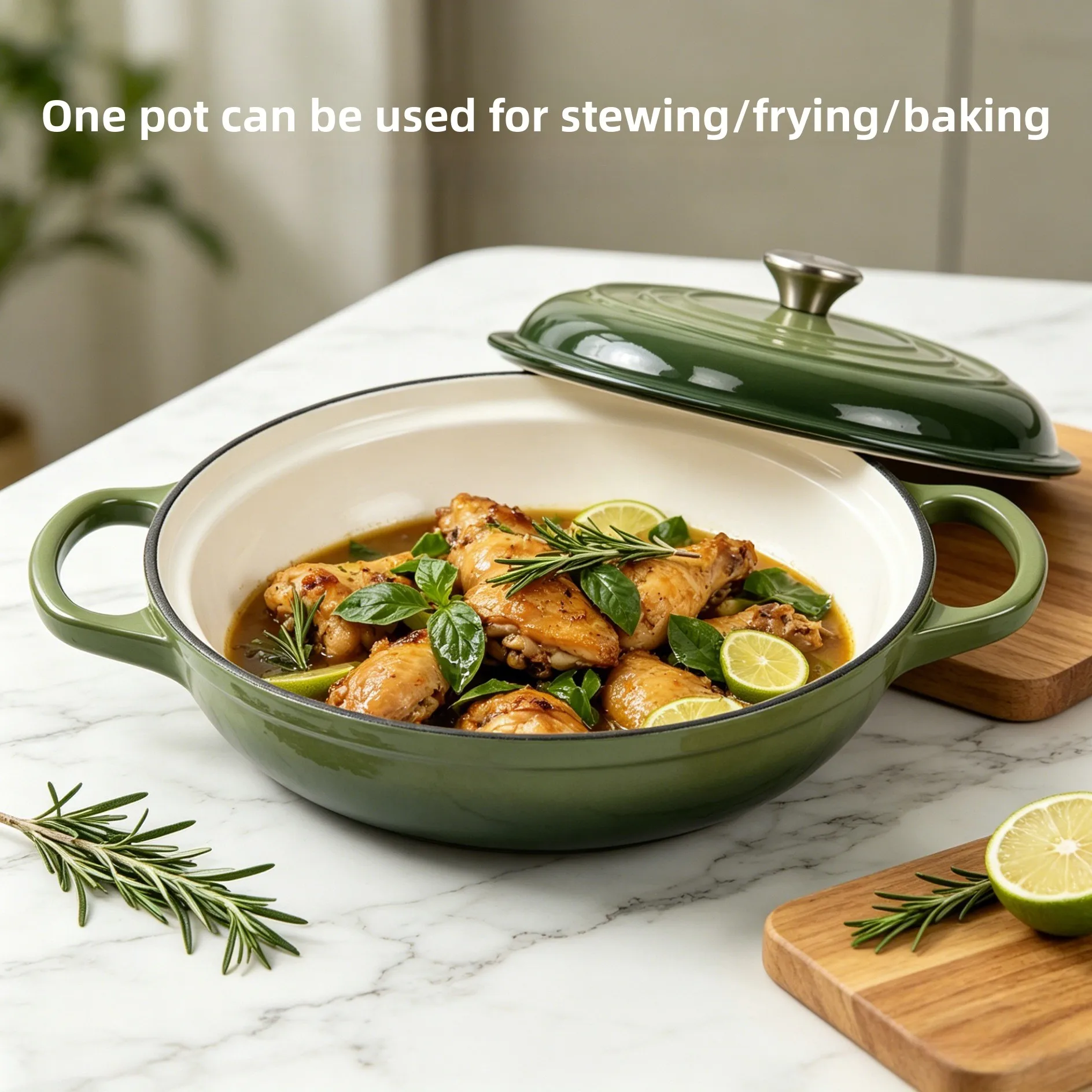 Enamel cast iron pot, seafood  mommywok, stew hot induction cooker, gas generation