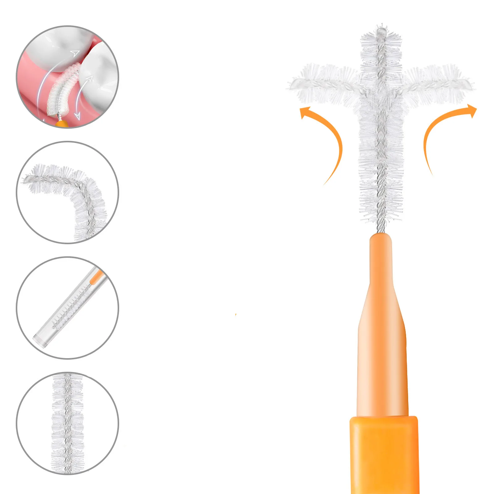 

200Pcs Dental Cleaning Tools Interdental Floss Picks for Gaps Safe Silicone Lightweight Travel Friendly Tooth Flossers