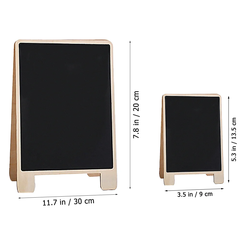 

2Pcs Double Side Chalkboard for Home Decoration Message Board with Stand Kids Graffiti Painting Writing Notice Easy Erase Wood