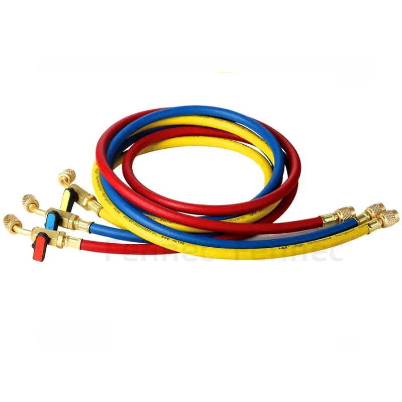Imagem -06 - Mangueira de Carregamento ac R410a 60 Polegadas Tubo de Fluoreto de ar Condicionado com Válvula de Esfera 800 Psi ar Condicionado de Carro Mangueira de Carga de Refrigerante