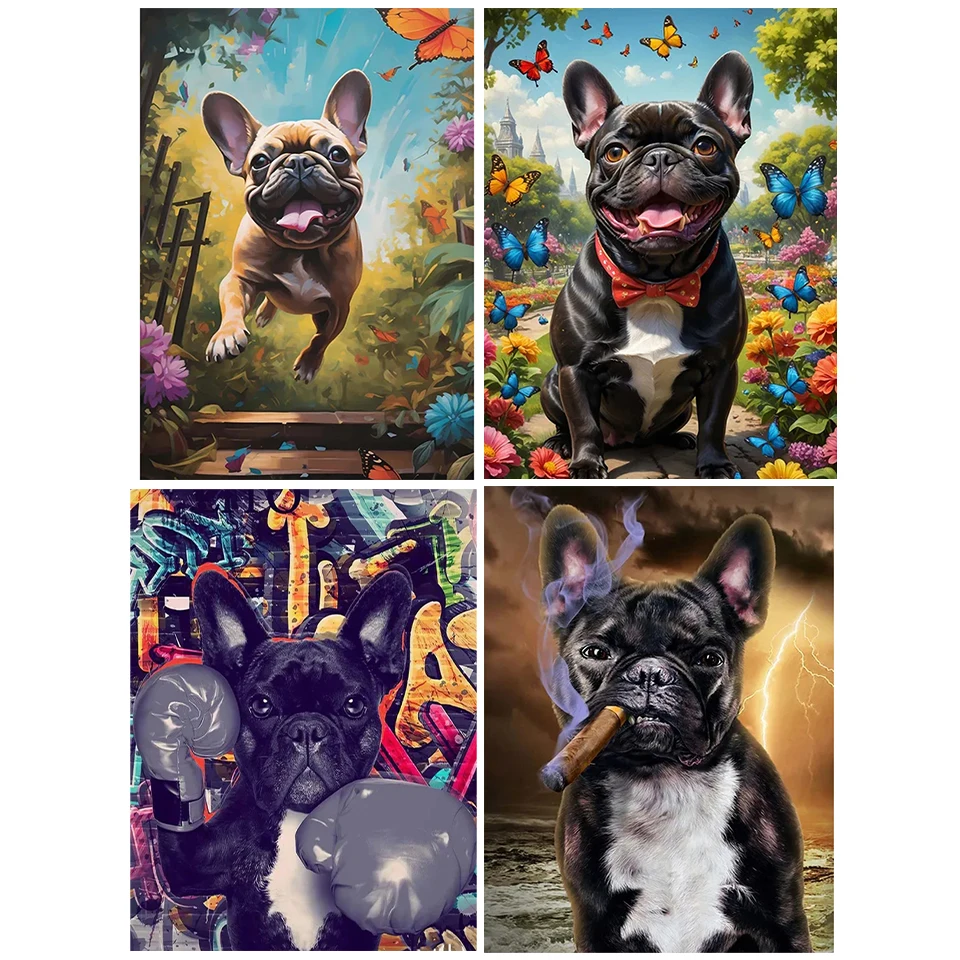 

Abstract Animal Pet Dog 5DDIY Diamond Painting Mosaic Cross Embroidered Wall Art Picture Home Office Decoration Gift