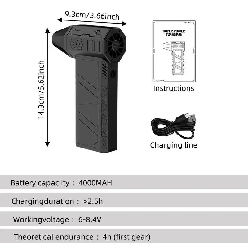 Souffleur d'air comprimé électrique, dépoussiéreur à jet aste, souffleur sec sans fil réglable, 3 vitesses, 130000 tr/min