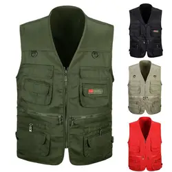 Gilet multitasche in cotone da uomo estate nuova giacca Casual sottile senza maniche da uomo con molte tasche gilet largo da fotografo da uomo