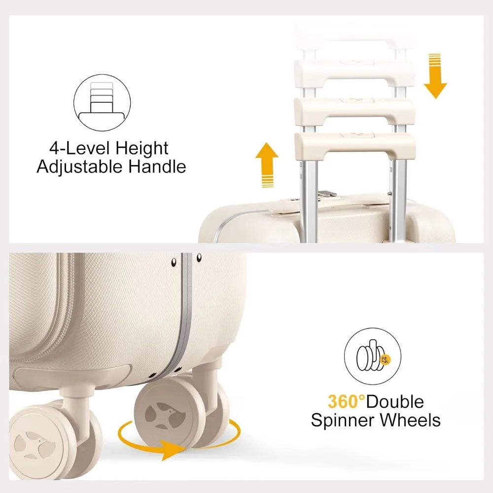 Front Opening Aluminum Frame 20 Inch Hardside Carry-On Suitcase with TSA Lock, Airline Approved Luggage 22x14x9 Inches