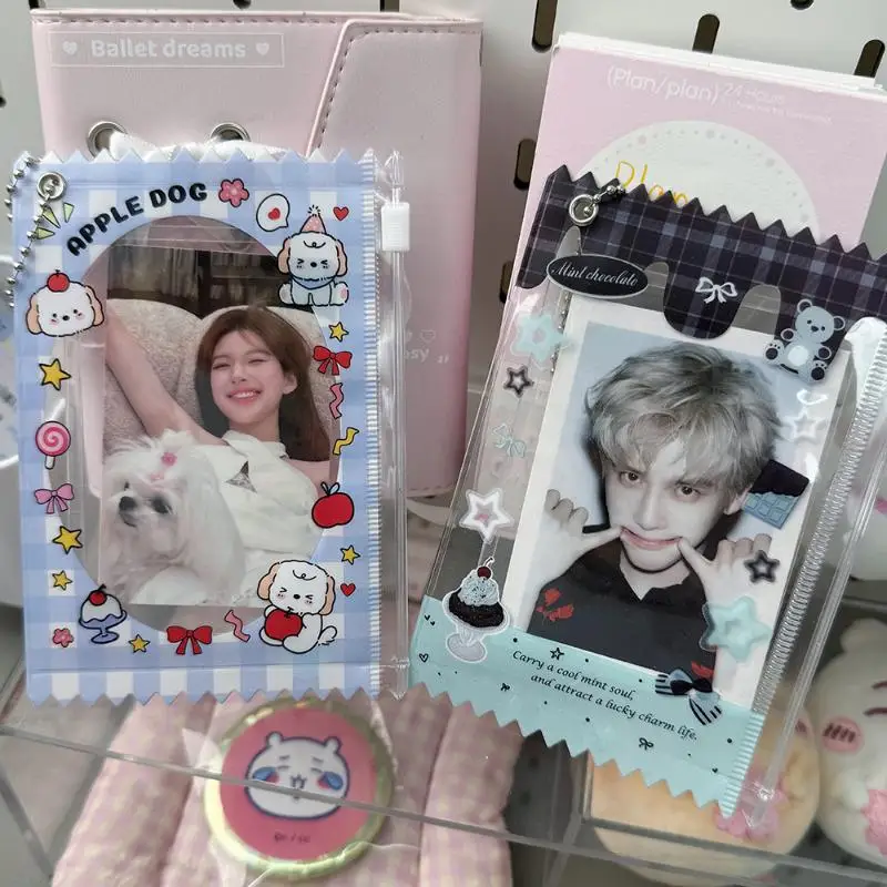 Clear Zipper PVC Photocard Holder Waterproof Thin Card Storage Bag for Kpop Fans Storing Photo Cards & Staff Badges