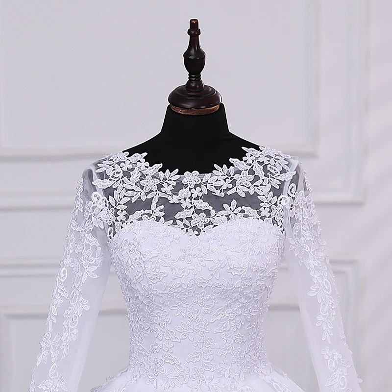 Long Sleeve Wedding Dresses Cheap Wedding Dress Pure White Wedding Dresses With Train Customized Brides Party Dress 2025 New