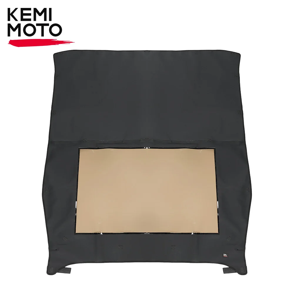 

KEMIMOTO UTV Water-Resistant Black Fabric PVC Roof Top Compatible with Honda Pioneer 1000-6 2023 Sunshade Soft Top