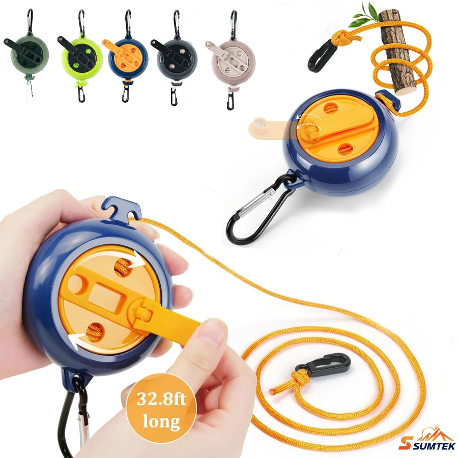 

Portable Travel Clothesline,32.8Ft Retractable Clothesline Easy Install for Indoor/Outdoor Laundry Drying, Ideal for Travel