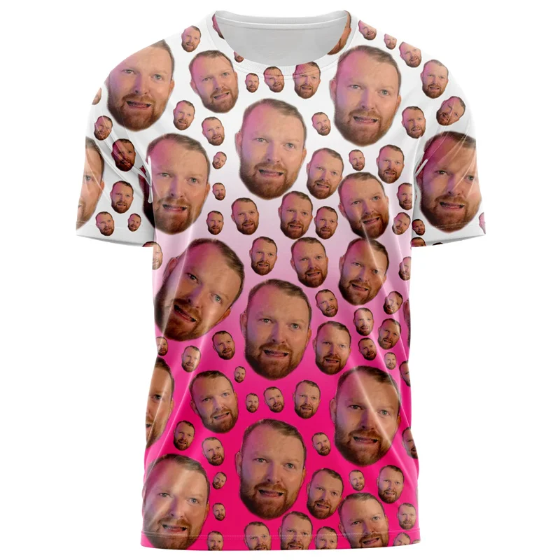 حفلة البكالوريوس مضحك الوجه تي شيرت مخصص الرجال النساء التدرج ثلاثية الأبعاد طباعة الفكاهة صور شخصية رواية تصميم الهيب هوب الشارع Y2k