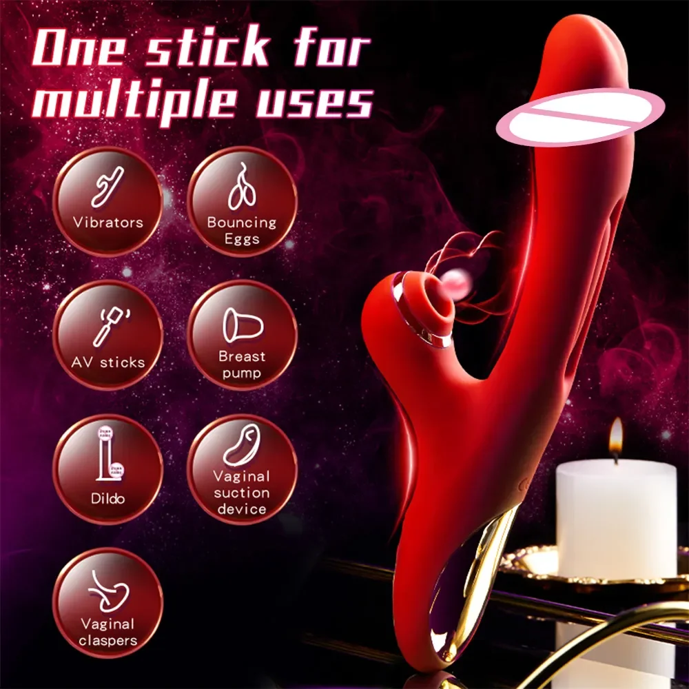 AAV 3 in 1 Rabbit Vibrator Strong Sucking Clit Stimulator Powerful Patting G Spot Vibrating Dildo Massager Vibrator for Women