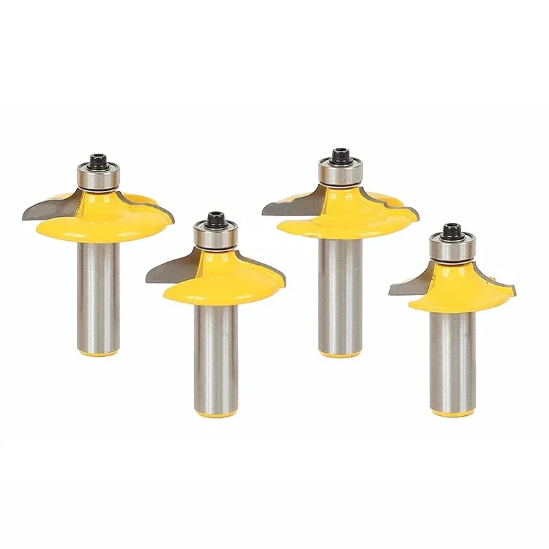 

4pcs 12mm 1/2" Shank Drawer Face Mill Round Over and Beading Edging Router Bit Set C3 Carbide Tipped Woodworking