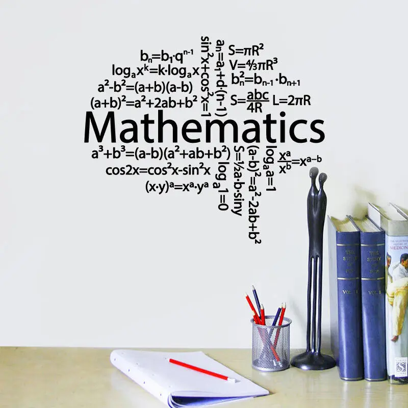 Vinyl Wall Decals Math Formula Decals School Classroom Fashion Art Stickers Teen Room Home Decoration Stickers Murals Sx10