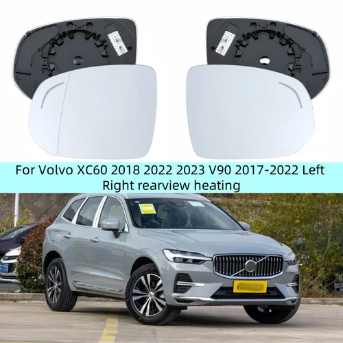 Para Volvo XC60 2018 2022 2023 V90 2017-2022 calefacción retrovisor izquierdo y derecho espejo lateral automático advertencia de punto ciego de vidrio
