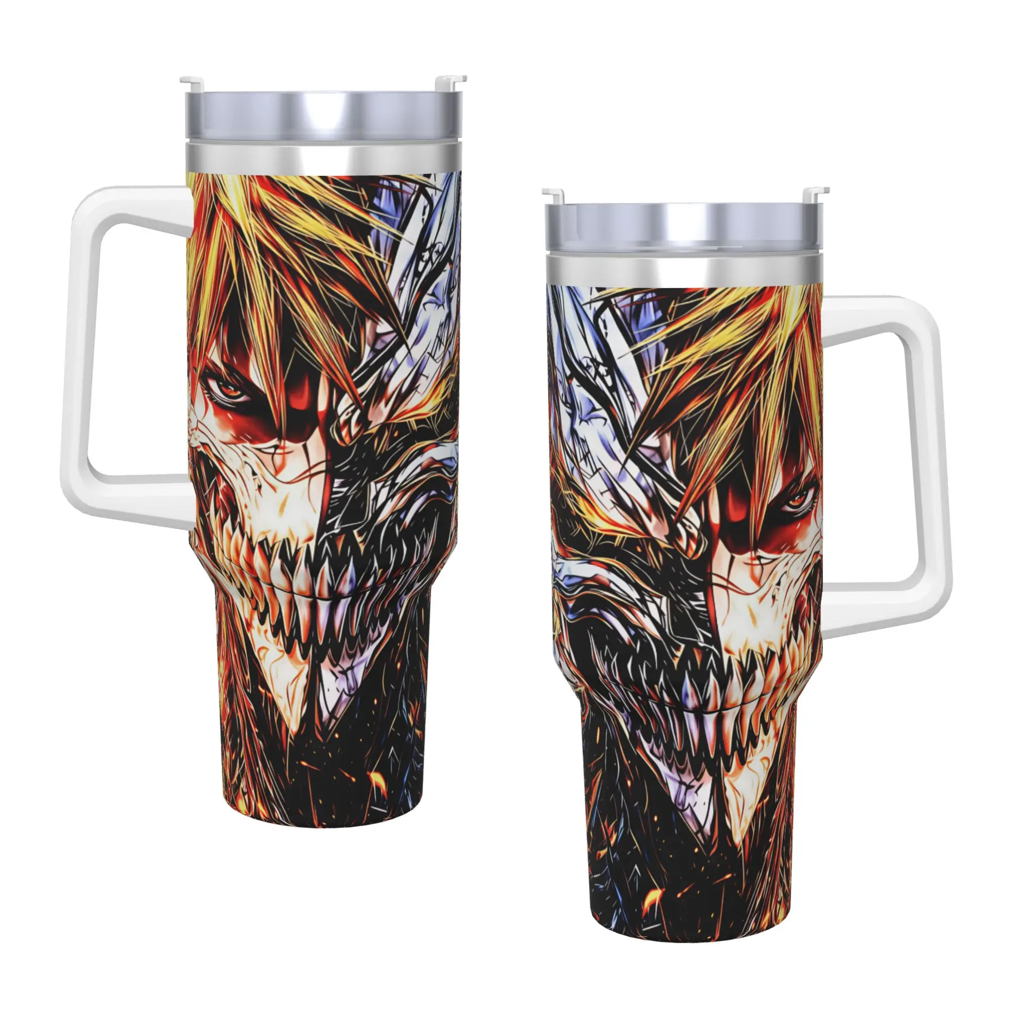 Stainless Steel Tumbler Bleach Kurosaki Ichigo Anime Cartoon Thermal Cups  Leakproof Cold and Hot Mugs Cup Beach Water Bottle