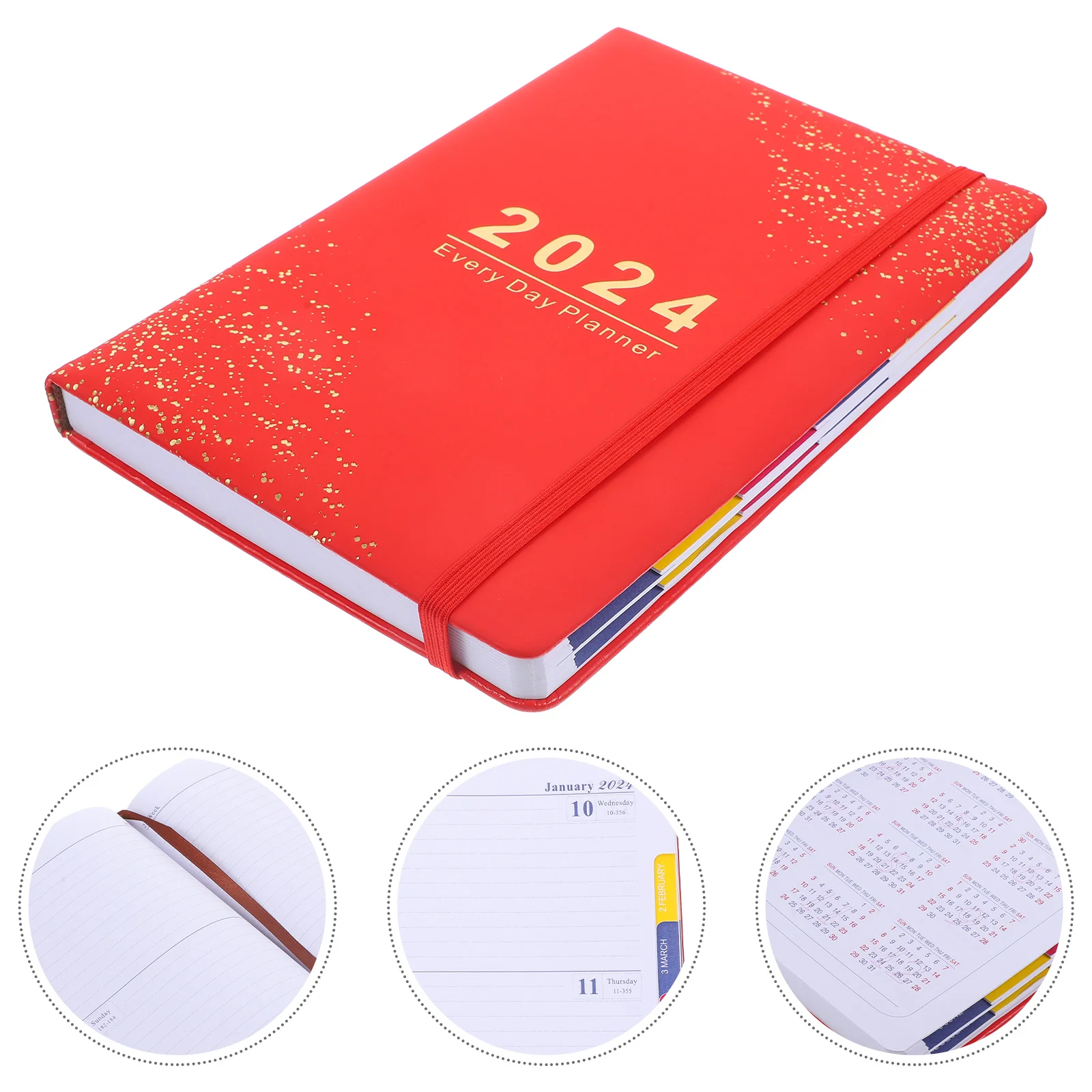 

Notepad 2024 Agenda Book Calendars Weekly Notebook Date Red Paper Dating