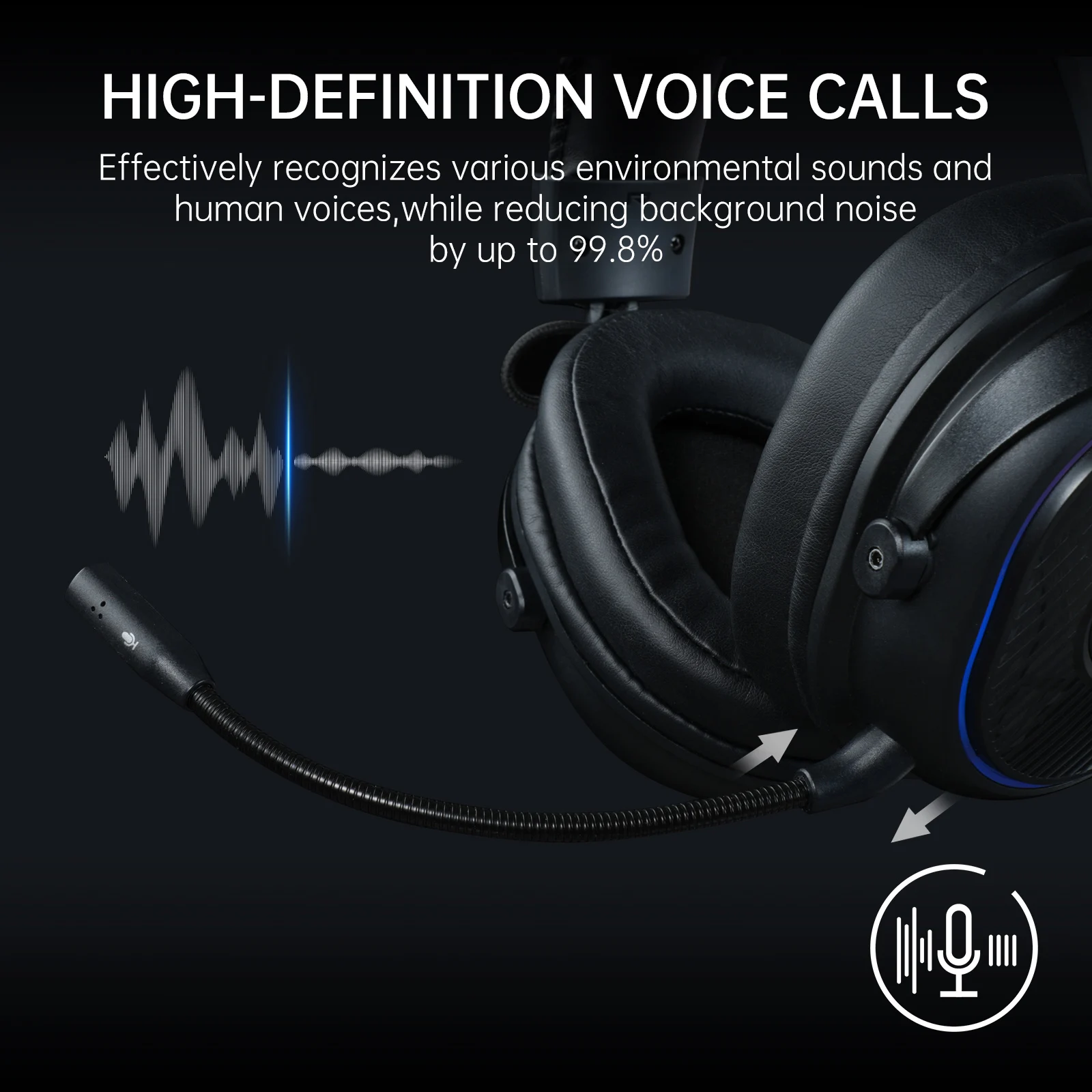 Oneodio EKSA MaKo BT Cuffie da gioco Bluetooth Over Ear Cuffie wireless da 2,4 GHz Gamer 20 ms Bassa latenza con microfono per PC/PS4/PS5