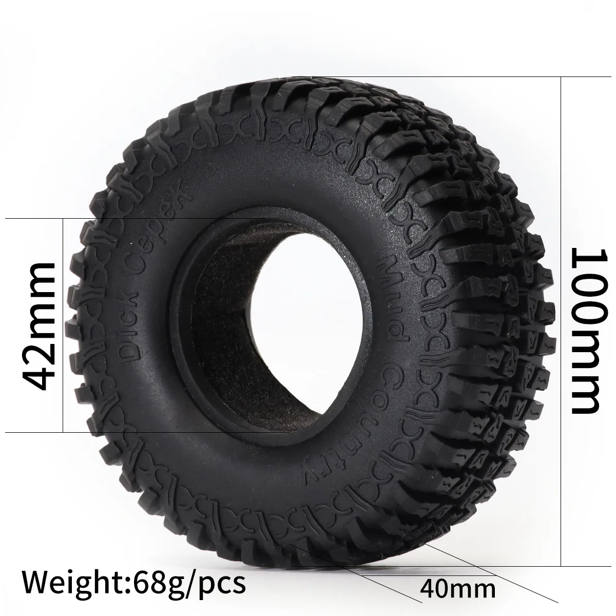 4Pcs 100mm Rubber Tyre Tires 1.9\