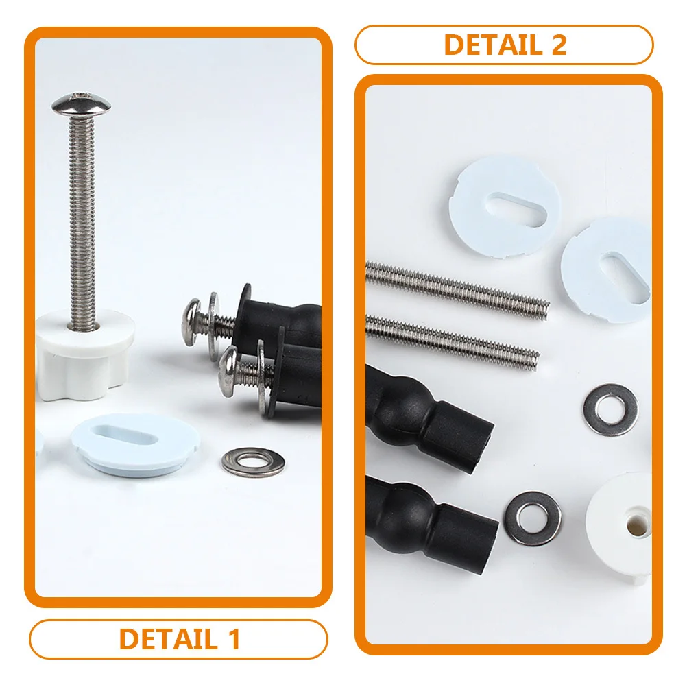 

1Set Toilet Seat Bolts Scientific Design No Shake Toilet Seat Screws Replacement Kit for Home Bathroom Repair Fastening